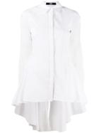 Karl Lagerfeld Asymmetric Peplum Hem Shirt - White