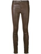 J Brand Skinny Leather Trousers - Brown