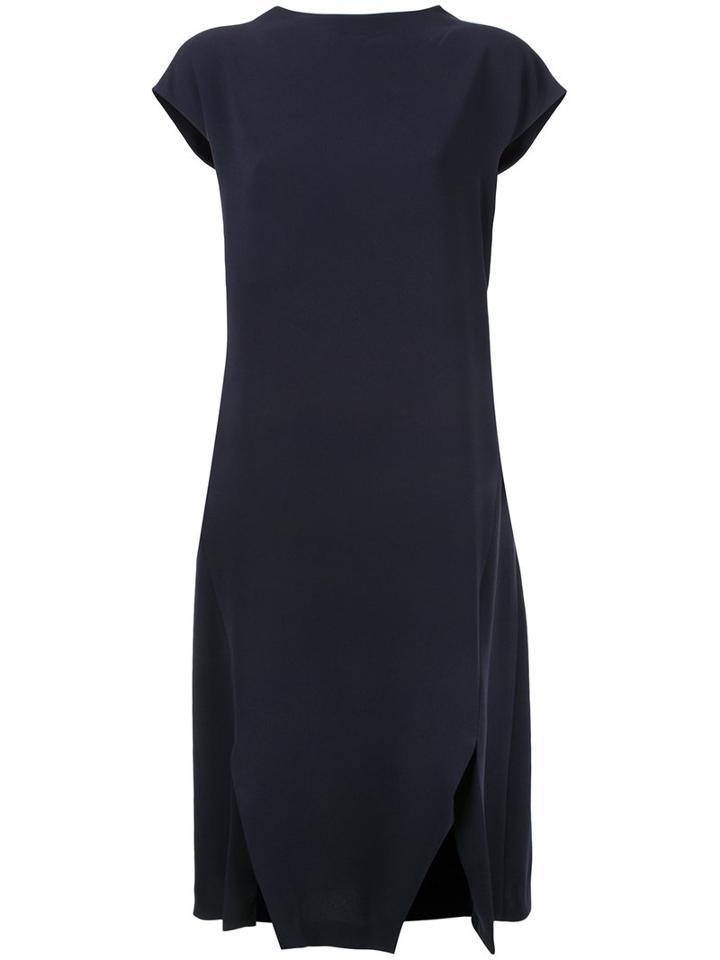 Enföld - Cap Sleeve Midi Dress - Women - Polyester/triacetate - 36, Blue, Polyester/triacetate