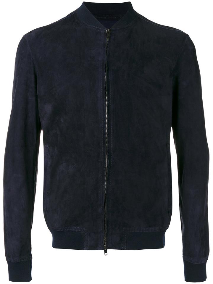 Salvatore Santoro Bomber Jackeat, Men's, Size: 52, Blue, Leather