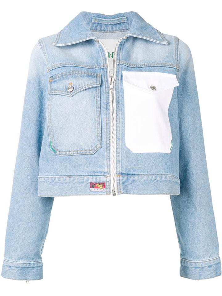 Kenzo Roses Logo Denim Jacket - Blue