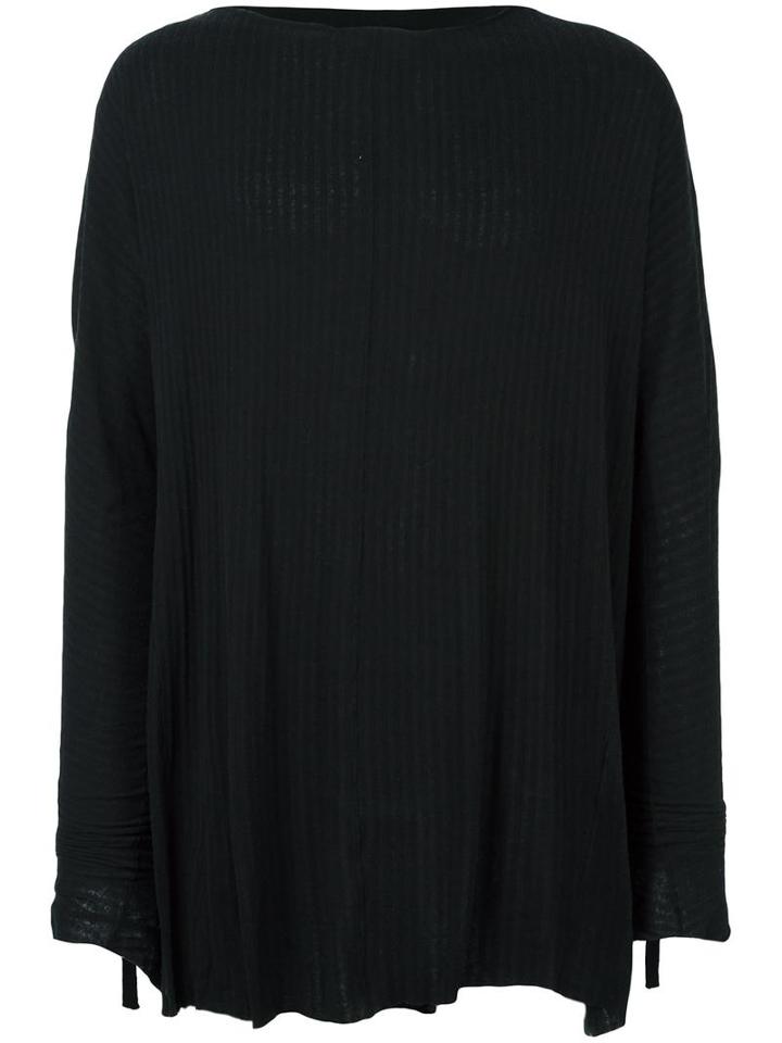 Cedric Jacquemyn Boat Neck Ribbed Sweatshirt, Men's, Size: 48, Black, Silk