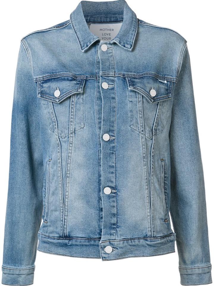 Mother Classic Denim Jacket, Women's, Size: Medium, Blue, Cotton/spandex/elastane