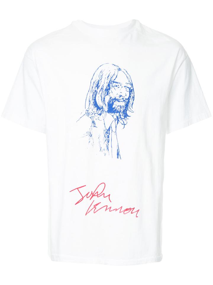Fake Alpha Vintage 1980s John Lennon Print T-shirt - White