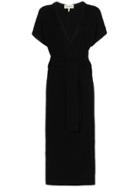 Mara Hoffman Mhoff Joss Drs Vn Wide Ss Midi - Black