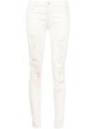 J Brand Distressed Skinny Jeans, Women's, Size: 29, White, Cotton/polyester/spandex/elastane