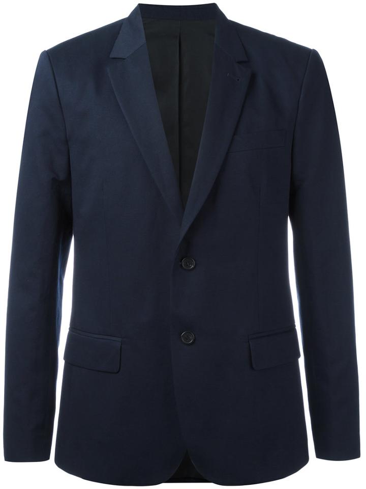 Ami Alexandre Mattiussi Classic Blazer, Men's, Size: 52, Blue, Cotton/linen/flax/acetate