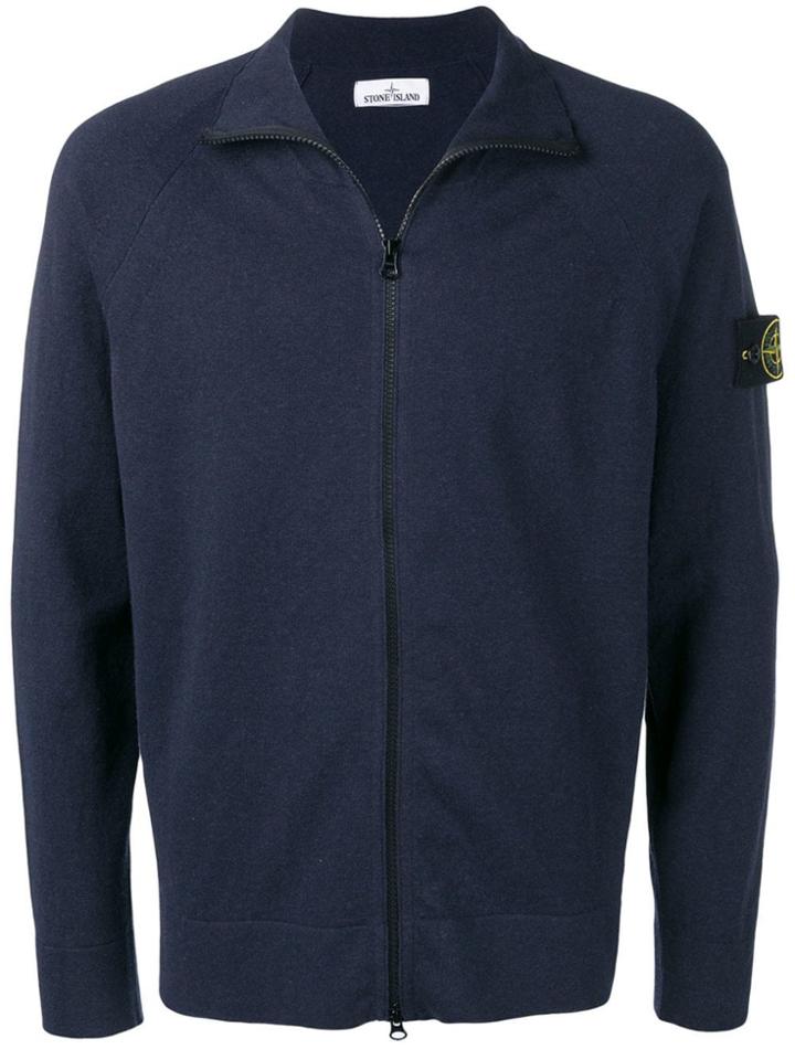 Stone Island Zipped Knitted Jacket - Blue