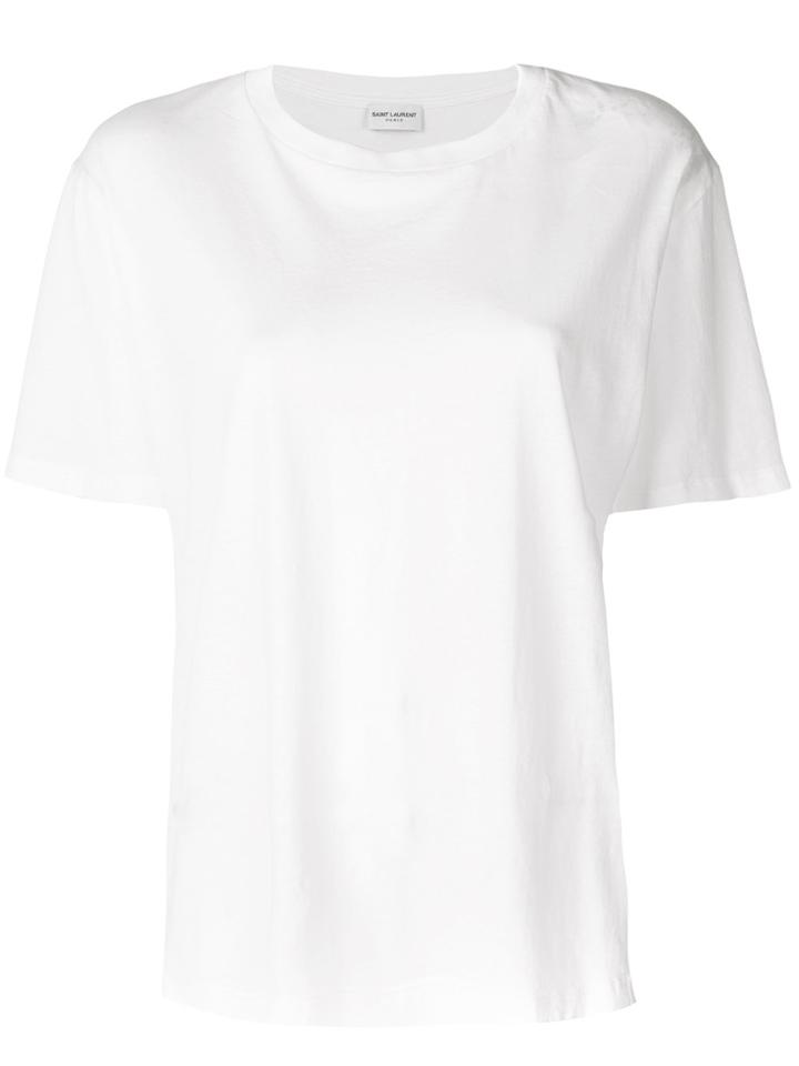 Saint Laurent Short Sleeve Boyfriend T-shirt - White