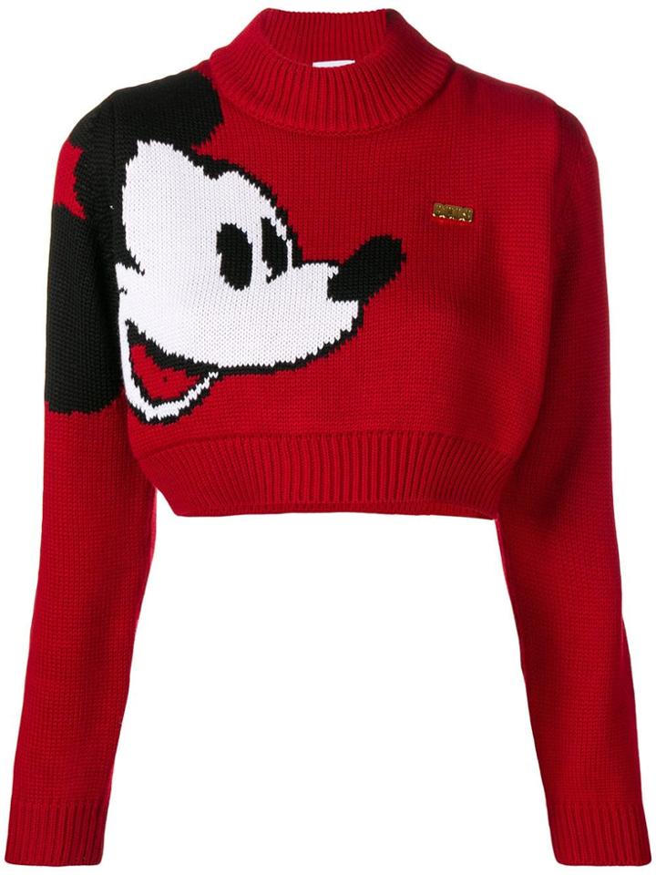 Gcds Mickey Mouse Cropped Jumper - Red