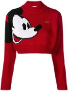 Gcds Mickey Mouse Cropped Jumper - Red
