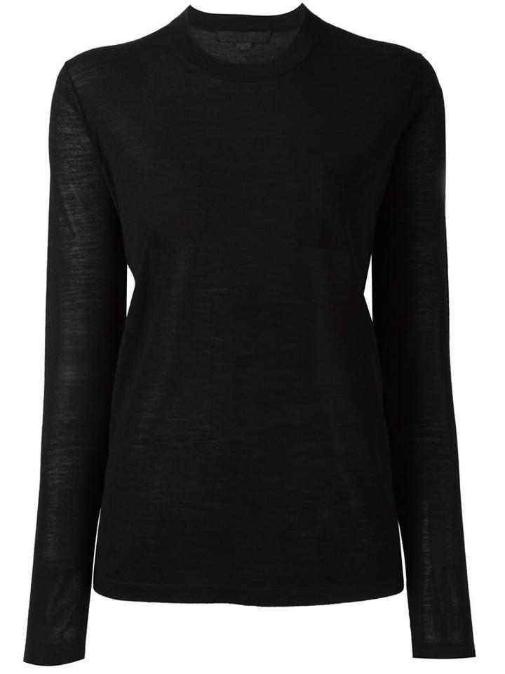 Alexander Wang Crew Neck Jumper, Women's, Size: Small, Black, Silk/merino