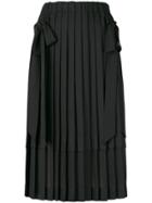 Simone Rocha Pleated Bow Skirt - Black