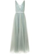 Jenny Packham Embellished Plunge Gown - Blue