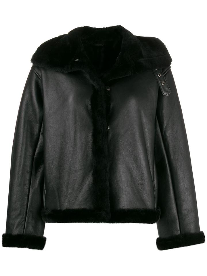 Ymc Oversized Shearling Jacket - Black