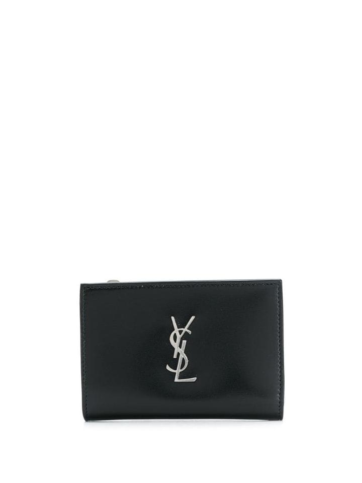 Saint Laurent Monogrammed Small Zipped Wallet - Black