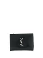 Saint Laurent Monogrammed Small Zipped Wallet - Black