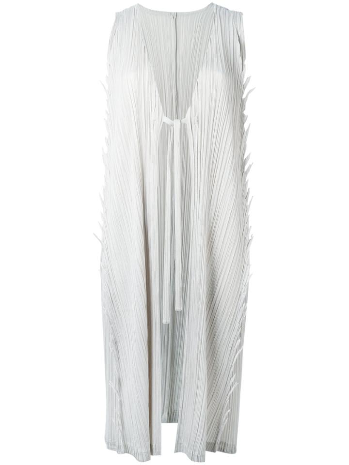 Pleats Please By Issey Miyake Plissé Sleeveless Jacket - Grey
