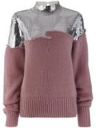Aviù Two Tone Sequin Sweater - Pink & Purple