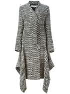 Stella Mccartney Belted Tweed Coat, Women's, Size: 50, Black, Cotton/polyamide/rayon/virgin Wool