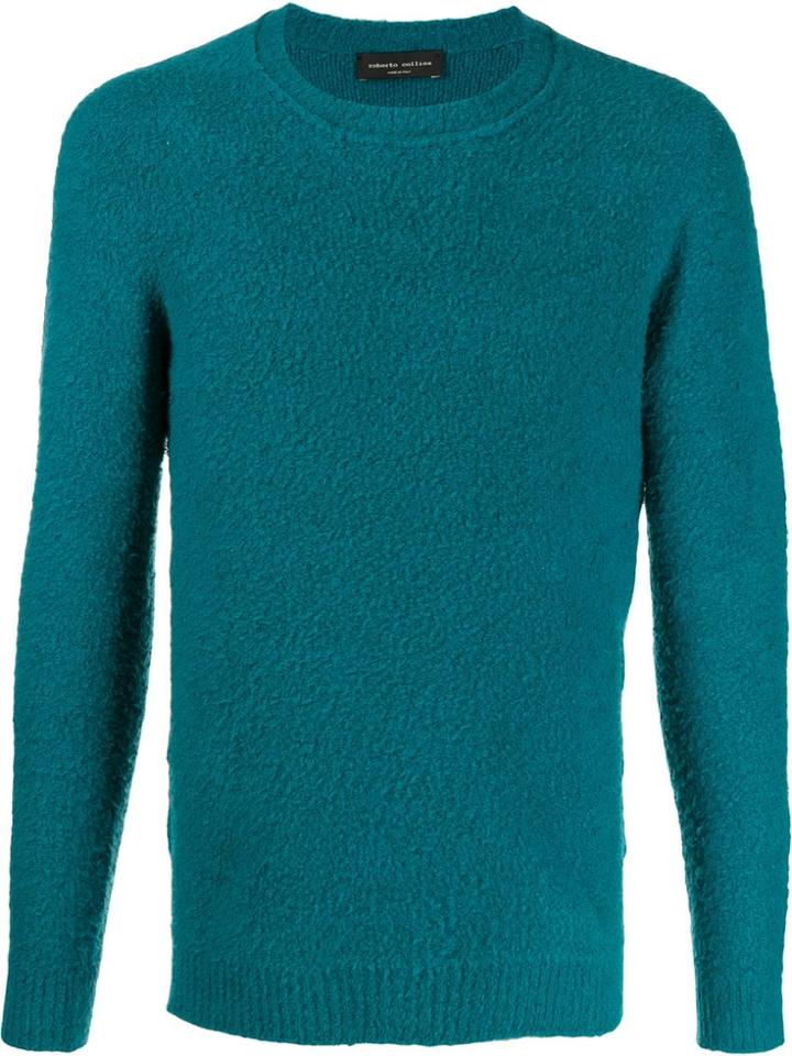 Roberto Collina Bouclé Knit Jumper - Blue