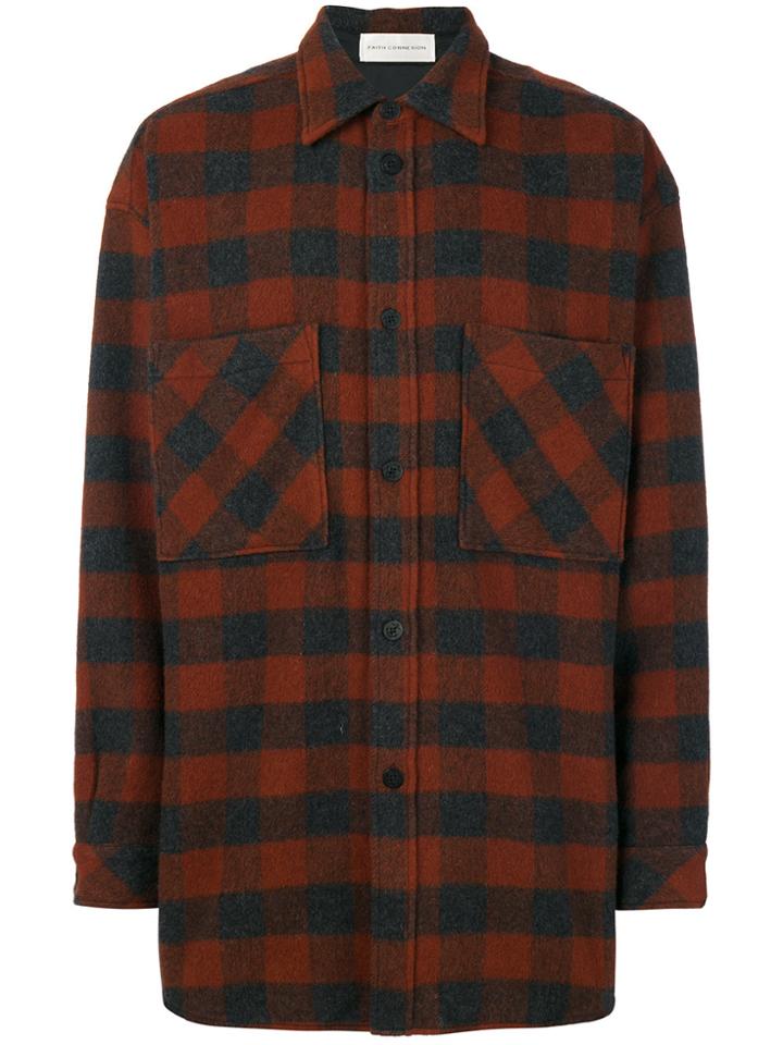 Faith Connexion Plaid Loose Shirt - Brown