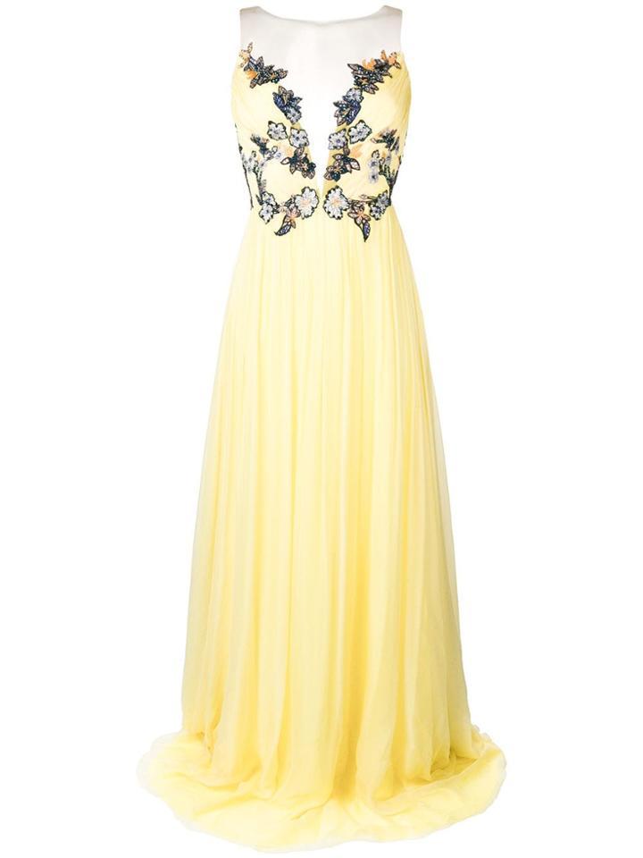 Rhea Costa Embellished Corset Gown - Yellow