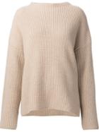 Nili Lotan Lateral Slit Ribbed Sweater, Women's, Size: Xs, Nude/neutrals, Cashmere
