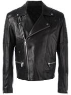 Juun.j Zip Up Biker Jacket, Men's, Size: 50, Black, Cotton/sheep Skin/shearling/polyester/rayon