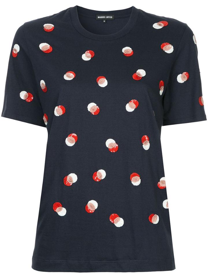 Markus Lupfer Sequin Embellished T-shirt - Blue