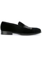 Alexander Mcqueen Insignia Beaded Slippers - Black