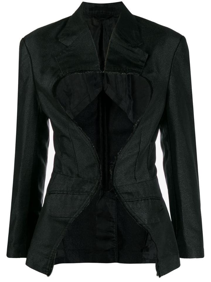 Comme Des Garçons Keyhole Cut-out Jakcet - Black