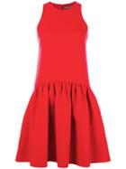 Alexander Mcqueen Flare Pleated Dress, Women's, Size: 40, Red, Virgin Wool/polyamide/silk