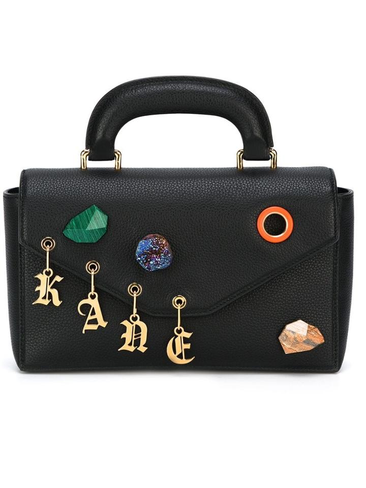 Christopher Kane Devine Stone Charm Shoulder Bag - Black