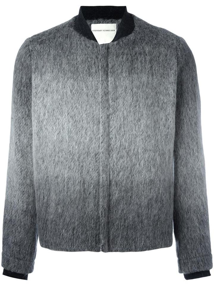 Stephan Schneider Thinner Bomber Jacket, Men's, Size: Small, Grey, Wool/alpaca/mohair/nylon