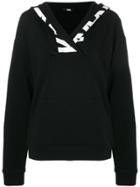 Karl Lagerfeld Logo Trim Hoodie - Black