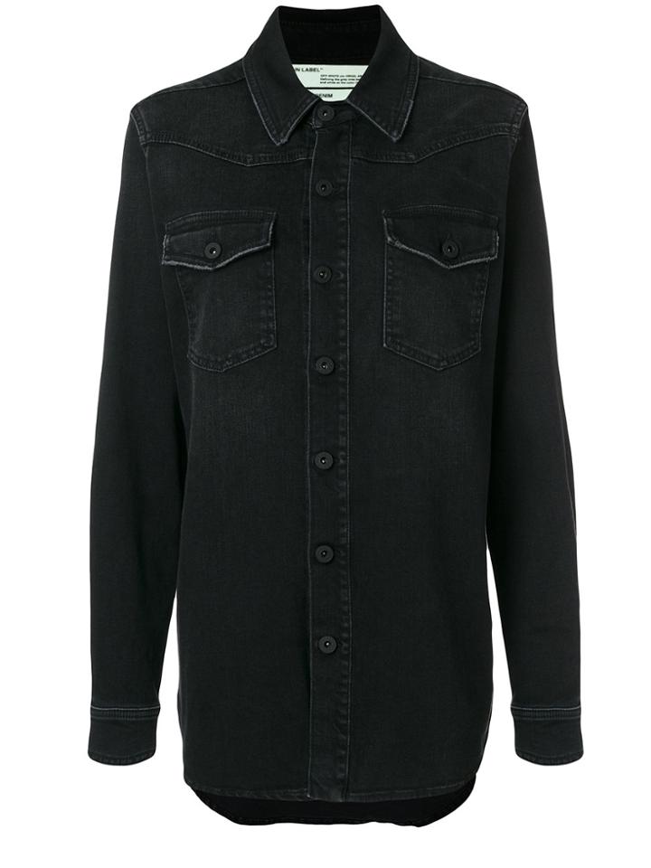 Off-white Shirt With Floral Feature - Black