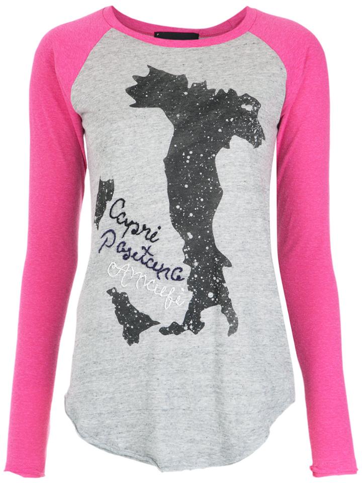 Andrea Bogosian Raglan Sleeves Top - Pink & Purple