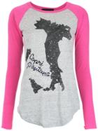 Andrea Bogosian Raglan Sleeves Top - Pink & Purple