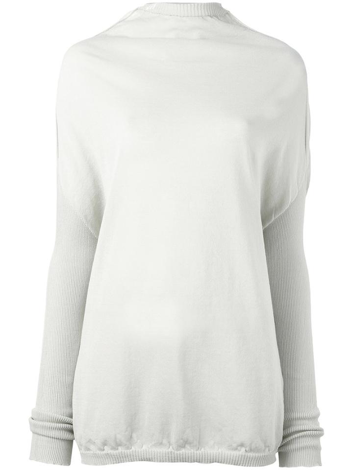 Rick Owens Funnel-neck Knitted Top, Women's, Size: Medium, Grey, Cotton/polyamide