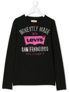 Levi's Kids Logo Print Longsleeved T-shirt - Black