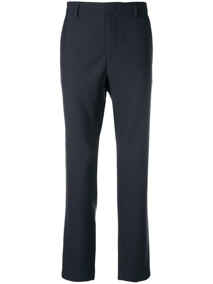 Maison Flaneur Piped Trim Trousers - Blue