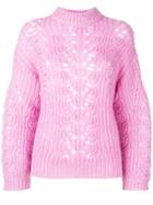 Iro Crochet Turtleneck Sweater - Pink & Purple