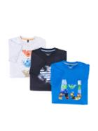 Armani Junior - Printed T-shirt Set - Kids - Cotton - 6 Yrs, Blue
