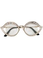 Gucci Crystal Embellished Cat-eye Sunglasses, Women's, Grey, Metal/crystal