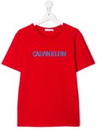Calvin Klein Kids Teen Logo Print T-shirt - Red