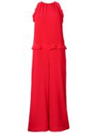 Red Valentino Sleeveless Wide Leg Jumpsuit