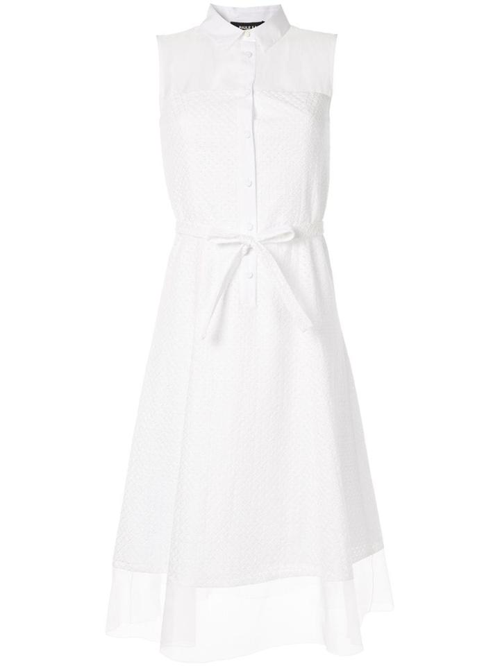 Paule Ka Broderie Anglaise Shirt Dress - White