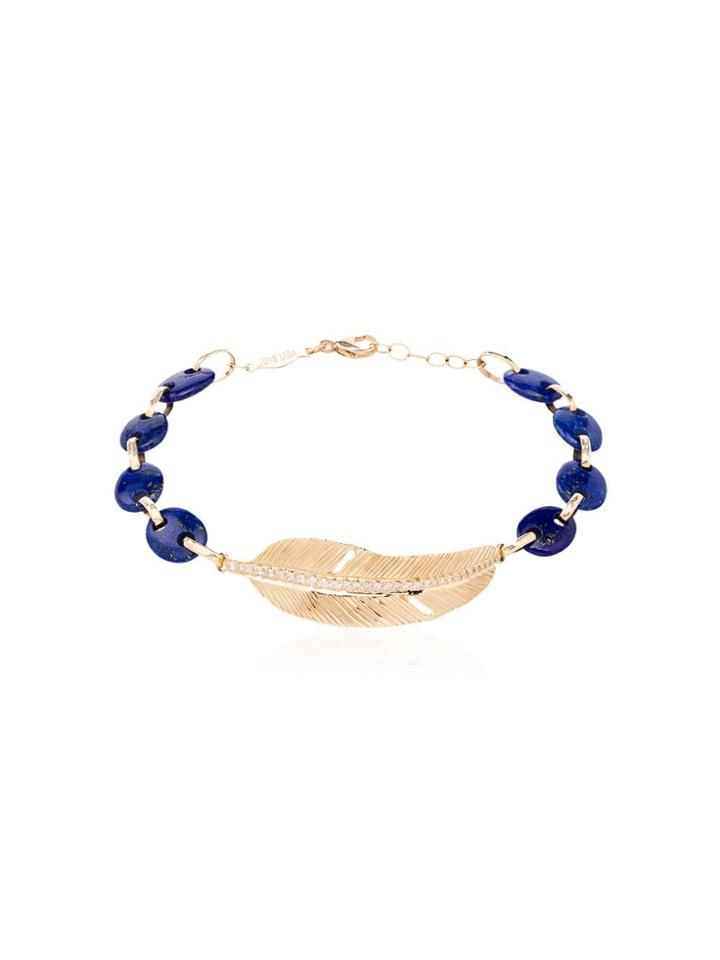 Jacquie Aiche 14kt Gold, Diamond And Lapis Lazuli Beaded Bracelet -