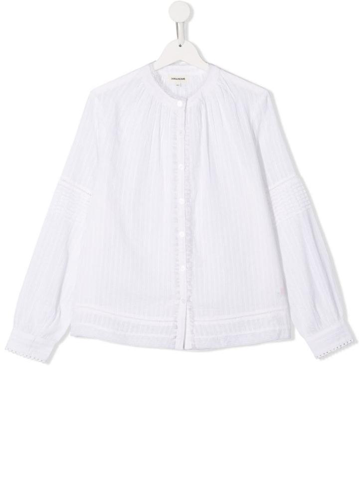 Zadig & Voltaire Kids Striped Pattern Shirt - White